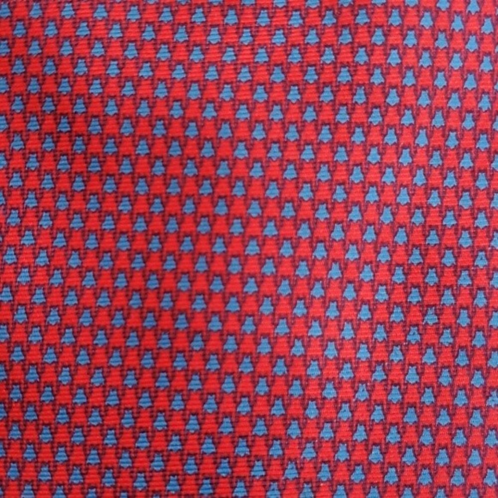 ROXY RED AND BLUE GEOMETRIC SILK TIE, 3.75"